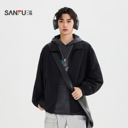 三福 2026秋季新款男士分割派克夹克街潮宽松立领外套上衣529351