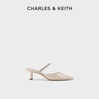 CHARLES & KEITH CHARLES&KEITH24春新品亮钻一字带尖头高跟穆勒拖鞋CK1-60920353