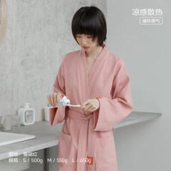 SANLI 浴袍女吸水速干夏纯棉薄款四季通用酒店浴衣男睡袍