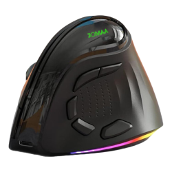 JOMAA 2.4G蓝牙双模垂直鼠标 4000DPI 9键RGB背光 黑色