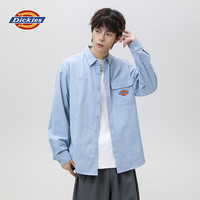Dickies 男士纯棉复古工装长袖衬衫 蓝色 M