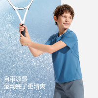 moodytiger 男童凉感防晒短袖T恤 大西洋蓝 140
