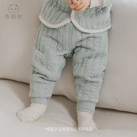 乖奇熊 婴幼儿高腰护肚夹丝保暖裤 橡米粉 73cm