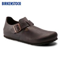 BIRKENSTOCK 德国男女款牛皮革涂油复古London低帮休闲鞋 棕色窄版166533 39