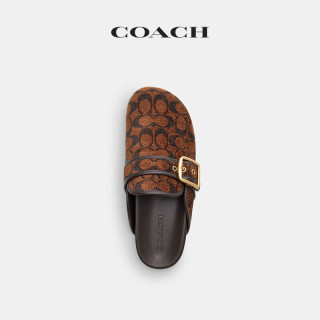 COACH 新品女士女鞋经典标志绳绒织物ARCHIVAL针扣拖鞋勃肯鞋 松露色 39