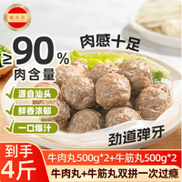 潮兴记 源选牛肉丸牛筋丸双拼4斤
