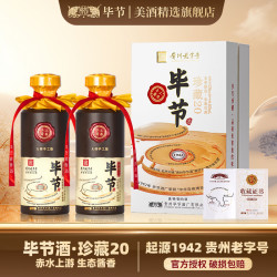 毕节 珍藏20 酱香型白酒 53度 500mL×2瓶 赠礼袋