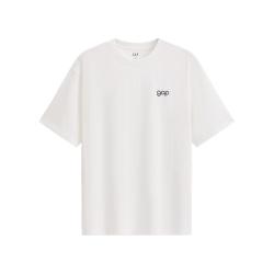 Gap logo印花宽松圆领短袖T恤