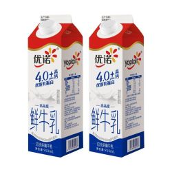 优诺 4.0+鲜牛乳950ml*2盒巴氏杀菌牛乳低温牛奶营养早餐