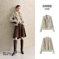 移动端：森马 外套女冬毛绒拼接假两件翻领衣服2026新款温柔小个子百搭夹克