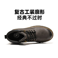 骆驼 G15W076043 防泼水耐磨增高厚底工装靴