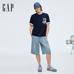 Gap 891528 纯棉印花 海军蓝 L 男士T恤