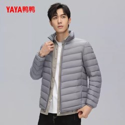 鸭鸭羽绒服 鸭鸭轻薄羽绒服男2026年秋冬立领运动短款鸭绒保暖休闲加厚短外套