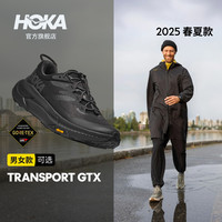 HOKA 男款夏季户外畅行防水徒步鞋TRANSPORT GTX防滑登山 黑色/黑色-宽版 42