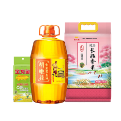 胡姬花 生油4.5L+金龙鱼长粒米5kg+香米500g
