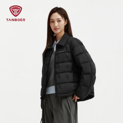 坦博尔 26年新款小个子轻薄羽绒服女款秋冬衬衫领短款外套