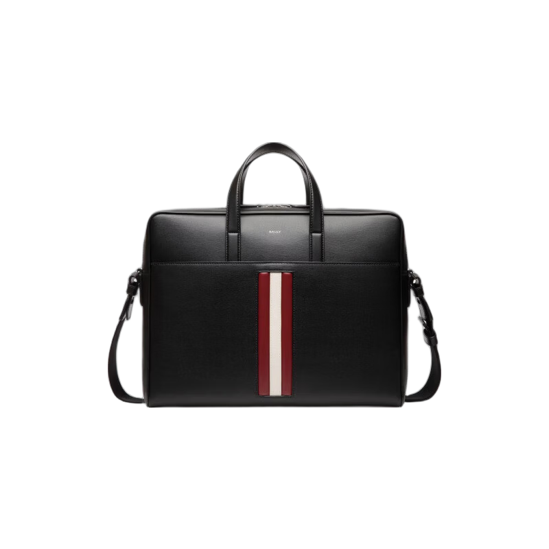 BALLY 巴利 MYTHOS牛皮革男士公文包 6308443 黑/红/米