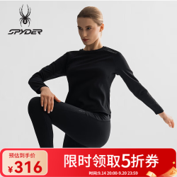 SPYDER 蜘蛛春季女TRAINING透气运动户外休闲圆领长袖T恤25CS410W 黑色 S