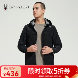 SPYDER 蜘蛛春夏男士URBAN LIFE休闲夹克日常时尚连帽外套24MS101M 黑色 L