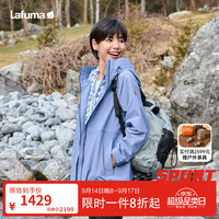 乐飞叶 户外冲锋衣女 防水防风连帽夹克硬壳徒步外套LFJA5AS62 灰蓝色GL 165/84A（38）