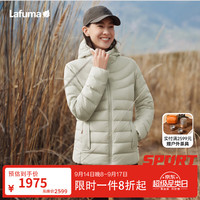 乐飞叶 700蓬轻量宋茜同款鹅绒羽绒服女 防泼水连帽外套LFJU6CY60 雾白色IV L (40)170/88A