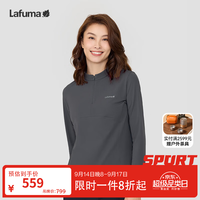 乐飞叶 速干T恤女 秋冬时尚吸湿半拉链上衣城市轻户外 LFTS4CL70 烟灰色DE 165/84A（38）