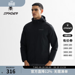 SPYDER 蜘蛛春夏男士TRAINING舒爽防晒抗UV运动拉链夹克25ES119M 黑色 XL