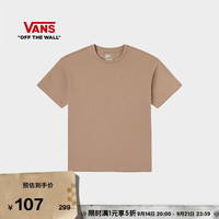 VANS 官方 男女情侣纯棉短袖T恤棕色 棕色   L