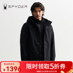 SPYDER 蜘蛛秋冬男士MOUNTAIN LIFE连帽保暖长袖三合一夹克24EF249M 黑色 M