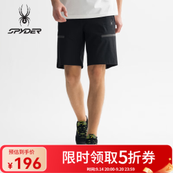 SPYDER 蜘蛛春夏男TRAINING亲肤舒适透气户外休闲运动短裤25ES537M 黑色 M