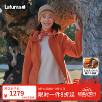 乐飞叶 户外运动风连帽抓绒衣女 加厚保暖外套休闲上衣LFJA6CR67 砂岩红PO 40 170/88A