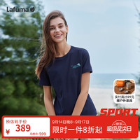 乐飞叶 短袖T恤女 户外运动吸湿速干休闲防晒圆领 LFTS5BS66 藏青色NV 165/84A(38)