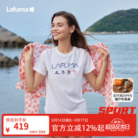 乐飞叶 户外夏季吸湿速干短袖T恤女士休闲时尚圆领上衣LFTS5BS68 白色WT XL (42)175/92A