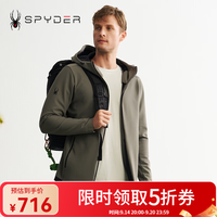 SPYDER 蜘蛛秋冬男士MOUNTAIN LIFE舒适保暖休闲夹克连帽外套24CF105M 灰铜绿 S