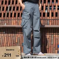 VANS 官方 女子纯棉梭织长裤工装风运动休闲 灰蓝色 S