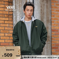 VANS 官方 男女情侣棉夹克连帽棒球服外套 黑色   XS