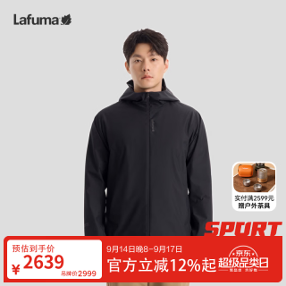 乐飞叶 WSP戈尔白标软壳衣男 内里加绒防风休闲外套夹克LMJA6CGX0 BK-黑色 46 170/92A