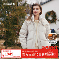 乐飞叶 户外羽绒服女 冬季650蓬鹅绒时尚休闲宽松外套 LFJU4DH62 杏仁白PW M (38) 165/84A