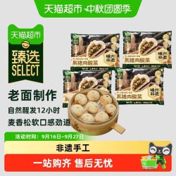 盐中甜 猫超臻选一米八盐中甜酸菜黑猪肉小笼包嵊州非遗手工老面早餐即食200g*2