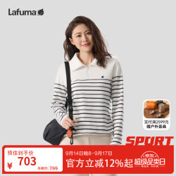 乐飞叶 户外条纹半高领拉链速干长袖T恤女休闲百搭上衣LFTS6CL87 藏青色NV L (40)170/88A