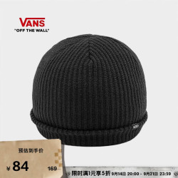VANS 官方 男女情侣针织帽黑色复古街头冷帽 黑色 均码