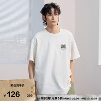VANS 官方 男女情侣纯棉短袖T恤 米白色  XL