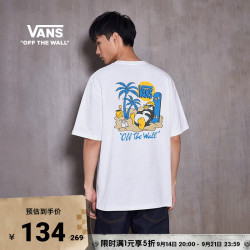 VANS 官方 男女情侣纯棉短袖T恤 白色 S