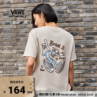 VANS 官方 女子纯棉短袖T恤猫咪印花 土色 XL
