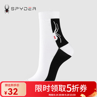 SPYDER 蜘蛛男女通用时尚舒适潮流保暖印花撞色运动针织中筒袜子19CF938U 黑色 M