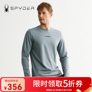 SPYDER 蜘蛛秋冬男士MOUNTAIN LIFE 户外休闲运动长袖T恤24MF413M 灰绿色 2XL