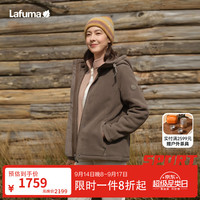乐飞叶 polartec抓绒衣女 连帽加绒加厚保暖休闲外套LFJA6CRX6 砂棕色IR 38 165/84A