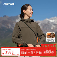 乐飞叶 户外连帽防泼水防风夹克女内里薄绒休闲软壳外套LFJA6CF62 砂棕色IR 36 160/80A