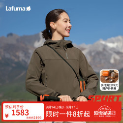 乐飞叶 户外连帽防泼水防风夹克女内里薄绒休闲软壳外套LFJA6CF62 砂棕色IR 36 160/80A