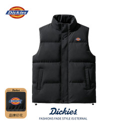 Dickies D秋冬季户外防风立领无袖加厚休闲棉马甲
